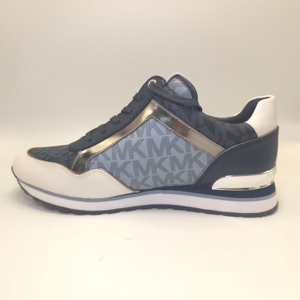 Michael Kors Maddy Logo Trainer Admiral Blue Sneakers Women 10M 49F0MAFS3B NIB - Picture 5 of 10